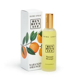 Flacon élégant de Parfum d'Ambiance à l'Orange de Séville signé Benditaluz, en verre recyclable, diffusant une fragrance envoûtante qui transforme votre intérieur en un havre de paix inspiré des jardins andalous