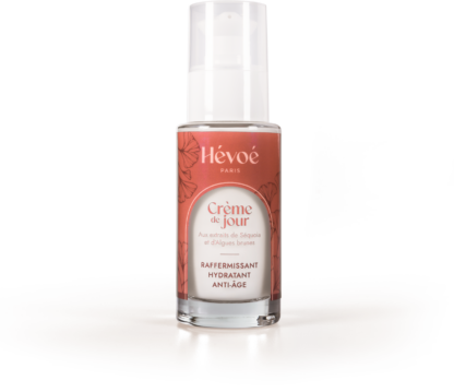 Crème de jour Hévoé pour le visage, aux extraits de Séquoia et algues brunes, hydratante, raffermissante, anti-âge, vegan, flacon 50 ml