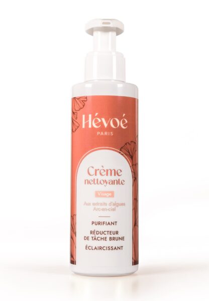 Crème nettoyante visage Hévoé, aux extraits d’algues arc-en-ciel, vegan, 100 % naturelle, pour tous types de peaux. Flacon 150 ml vendu par manohi.com
