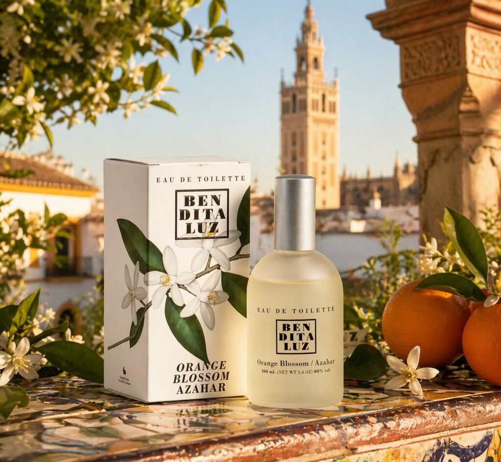 Fleur d'oranger à Séville : quand l'Azahar parfume le printemps andalou 1 L’Eau de Toilette Fleur d’Oranger Benditaluz sélectionnée par Manohi dans une ambiance andalouse à Séville